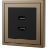 Xelent Series HDMI and USB Wall Outlet Metal - Brass
