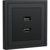 Xelent Series HDMI and USB Wall Outlet - Charcoal Gray