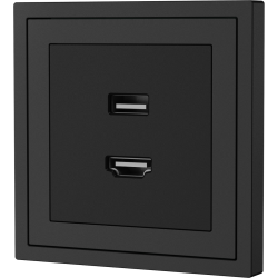 Xelent Series HDMI and USB Wall Outlet - Charcoal Gray