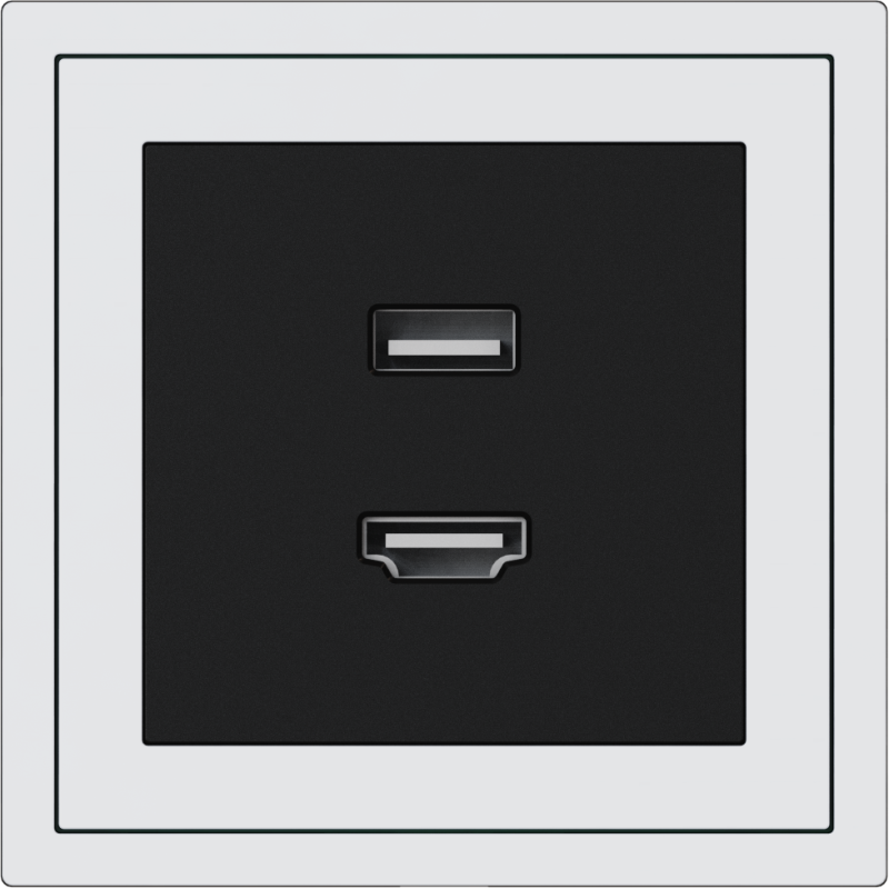 Xelent Series HDMI and USB Wall Outlet - Ivory White