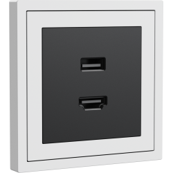 Xelent Series HDMI and USB Wall Outlet - Ivory White
