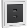 Xelent Series HDMI and USB Wall Outlet - Ivory White