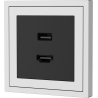 Xelent Series HDMI and USB Wall Outlet - Ivory White
