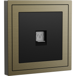 Xelent Series 1 Port Telephone Wall Jack Brushed Aluminium - Antique Bronze
