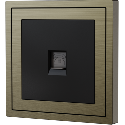 Xelent Series 1 Port Telephone Wall Jack Brushed Aluminium - Antique Bronze
