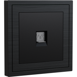 Xelent Series 1 Port Telephone Wall Jack Brushed Aluminium - Black