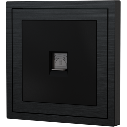 Xelent Series 1 Port Telephone Wall Jack Brushed Aluminium - Black