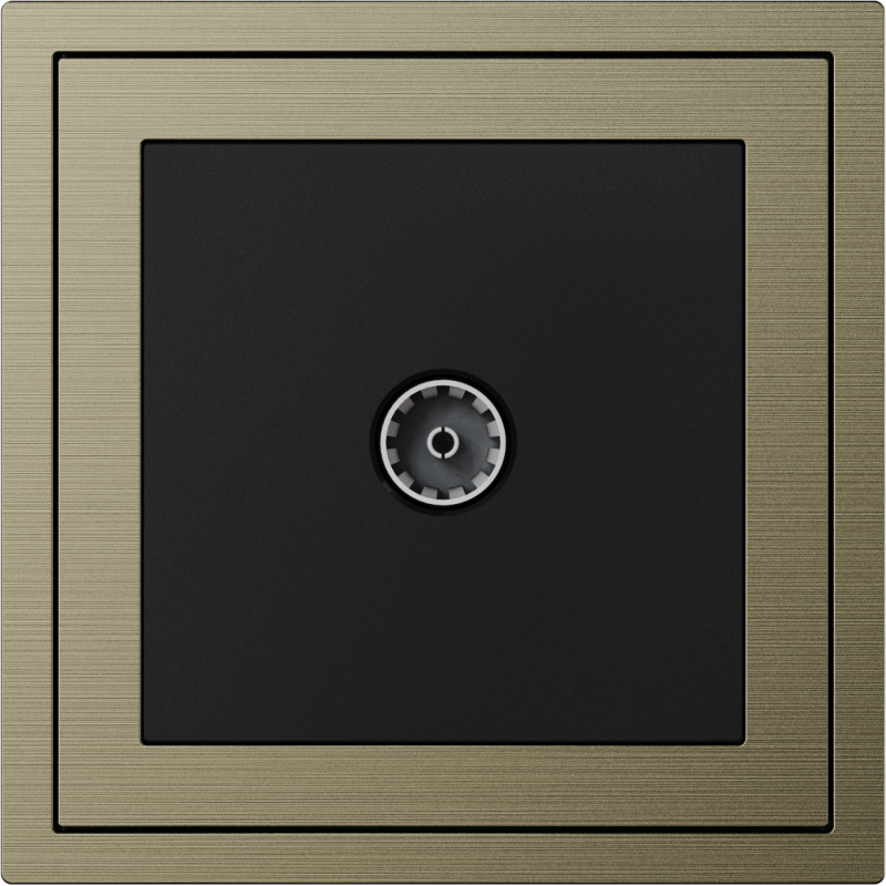 Xelent Series 1 Port Cable TV Wall Jack Brushed Aluminium - Antique Bronze