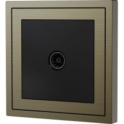 Xelent Series 1 Port Cable TV Wall Jack Brushed Aluminium - Antique Bronze