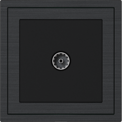 Xelent Series 1 Port Cable TV Wall Jack Brushed Aluminium - Black