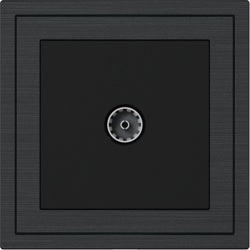 Xelent Series 1 Port Cable TV Wall Jack Brushed Aluminium - Black
