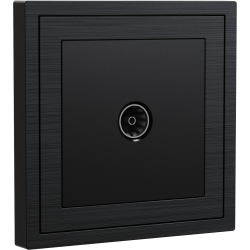 Xelent Series 1 Port Cable TV Wall Jack Brushed Aluminium - Black