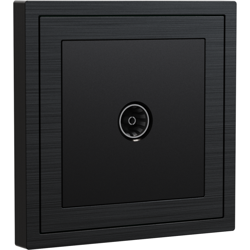 Xelent Series 1 Port Cable TV Wall Jack Brushed Aluminium - Black