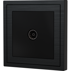 Xelent Series 1 Port Cable TV Wall Jack Brushed Aluminium - Black