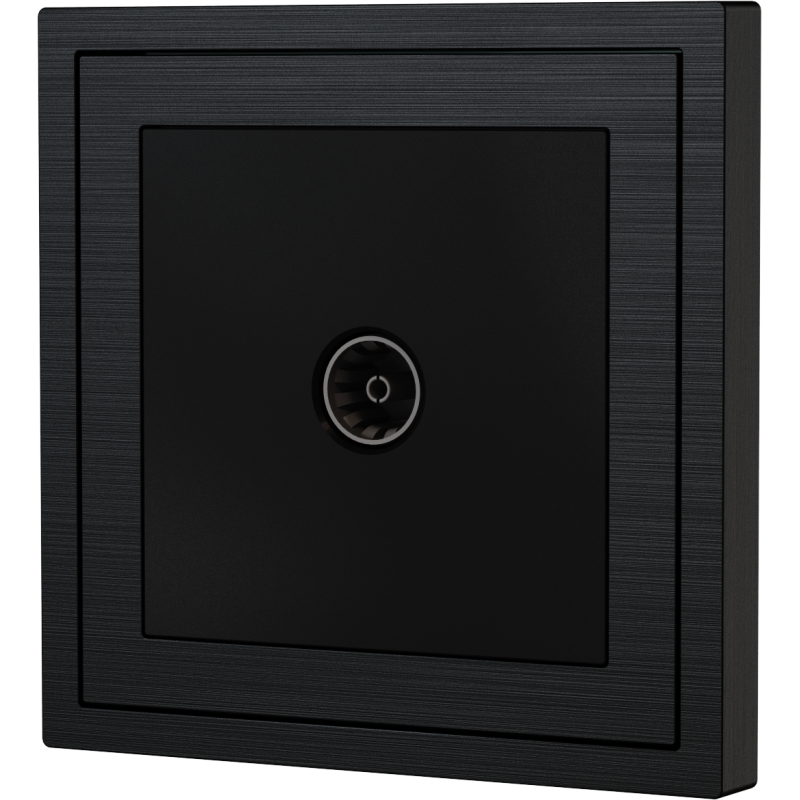 Xelent Series 1 Port Cable TV Wall Jack Brushed Aluminium - Black