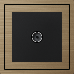 Xelent Series 1 Port Cable TV Wall Jack Brushed Aluminium - Brass