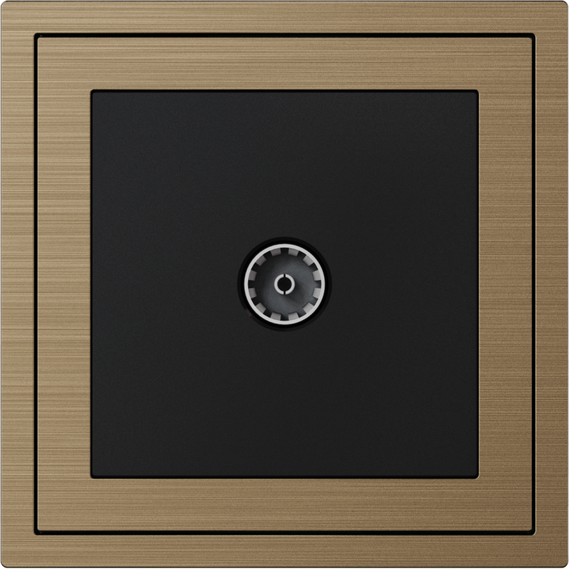 Xelent Series 1 Port Cable TV Wall Jack Brushed Aluminium - Brass