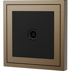 Xelent Series 1 Port Cable TV Wall Jack Brushed Aluminium - Brass