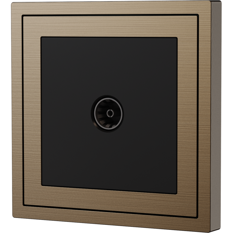 Xelent Series 1 Port Cable TV Wall Jack Brushed Aluminium - Brass