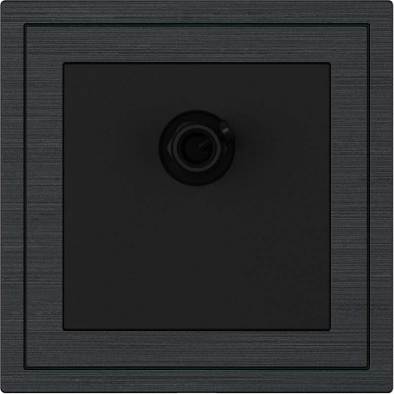 Xelent Series 1 Port Coax Cable TV-F-Type Wall Jack Brushed Aluminium - Black
