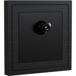 Xelent Series 1 Port Coax Cable TV-F-Type Wall Jack Brushed Aluminium - Black