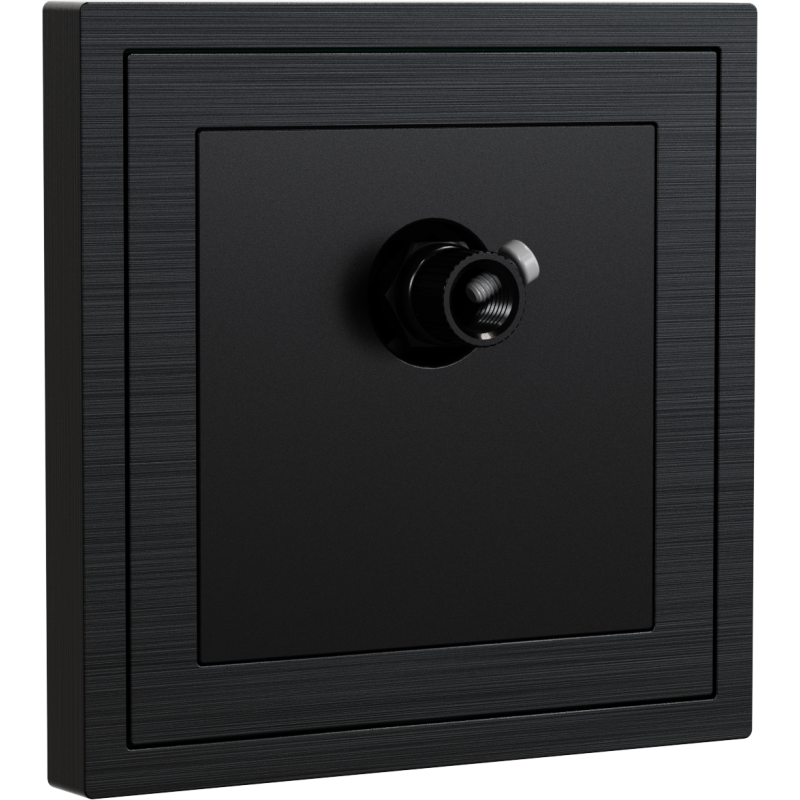 Xelent Series 1 Port Coax Cable TV-F-Type Wall Jack Brushed Aluminium - Black