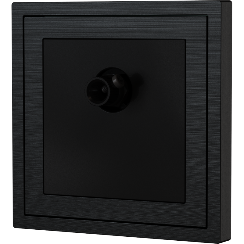 Xelent Series 1 Port Coax Cable TV-F-Type Wall Jack Brushed Aluminium - Black