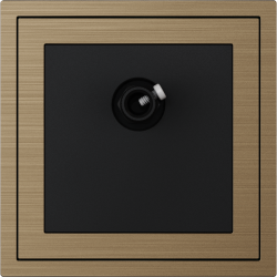 Xelent Series 1 Port Coax Cable TV-F-Type Wall Jack Brushed Aluminium - Brass