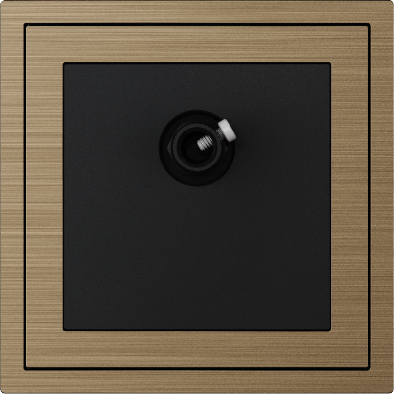 Xelent Series 1 Port Coax Cable TV-F-Type Wall Jack Brushed Aluminium - Brass