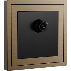 Xelent Series 1 Port Coax Cable TV-F-Type Wall Jack Brushed Aluminium - Brass