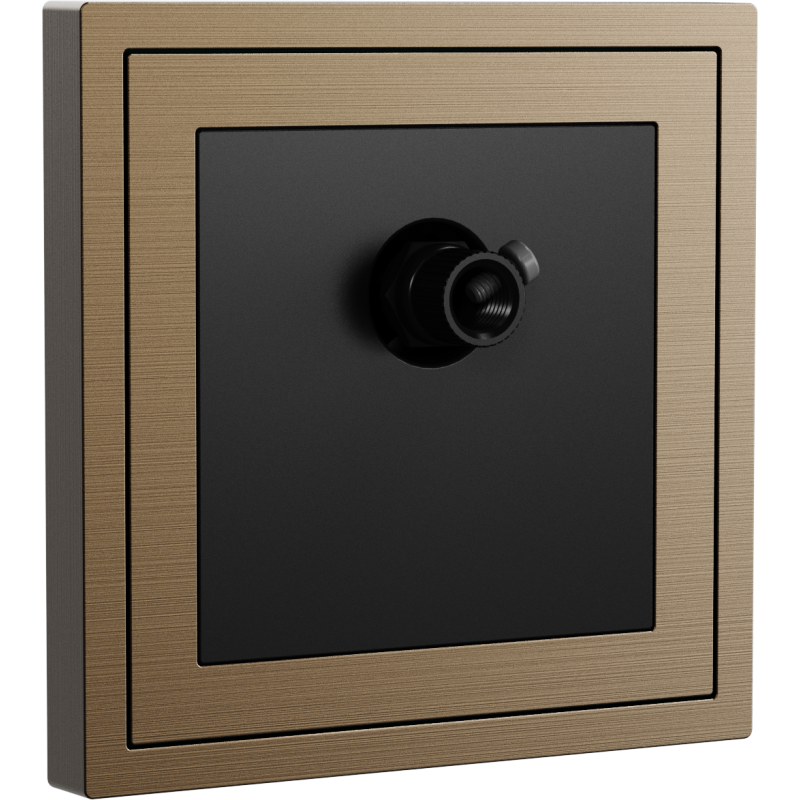 Xelent Series 1 Port Coax Cable TV-F-Type Wall Jack Brushed Aluminium - Brass