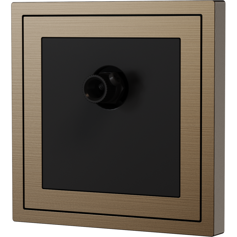 Xelent Series 1 Port Coax Cable TV-F-Type Wall Jack Brushed Aluminium - Brass