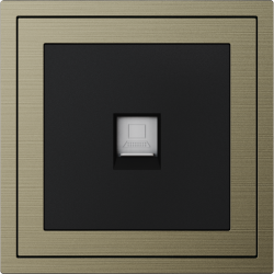 Xelent Series 1 Port Ethernet Wall Jack Brushed Aluminium - Antique Bronze
