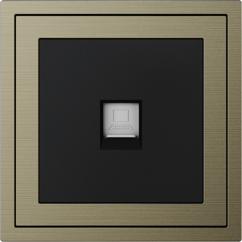 Xelent Series 1 Port Ethernet Wall Jack Brushed Aluminium - Antique Bronze