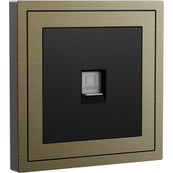 Xelent Series 1 Port Ethernet Wall Jack Brushed Aluminium - Antique Bronze