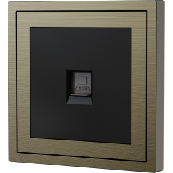 Xelent Series 1 Port Ethernet Wall Jack Brushed Aluminium - Antique Bronze