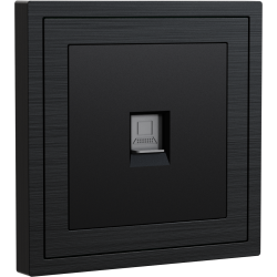 Xelent Series 1 Port Ethernet Wall Jack Brushed Aluminium - Black