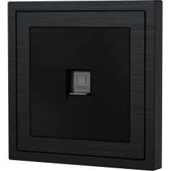 Xelent Series 1 Port Ethernet Wall Jack Brushed Aluminium - Black