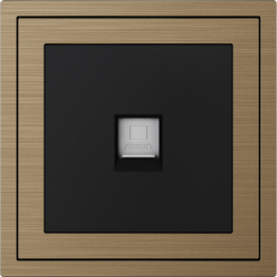 Xelent Series 1 Port Ethernet Wall Jack Brushed Aluminium - Brass