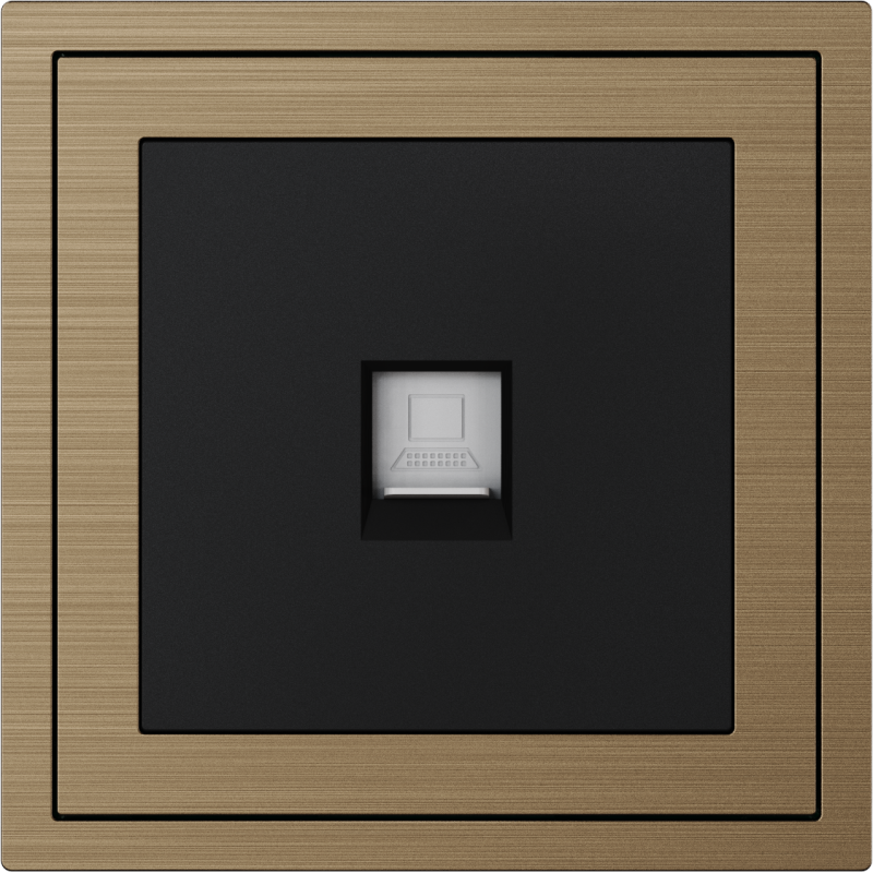Xelent Series 1 Port Ethernet Wall Jack Brushed Aluminium - Brass