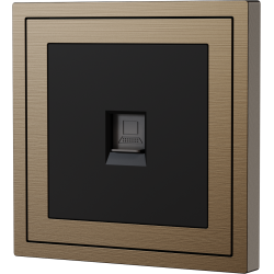 Xelent Series 1 Port Ethernet Wall Jack Brushed Aluminium - Brass