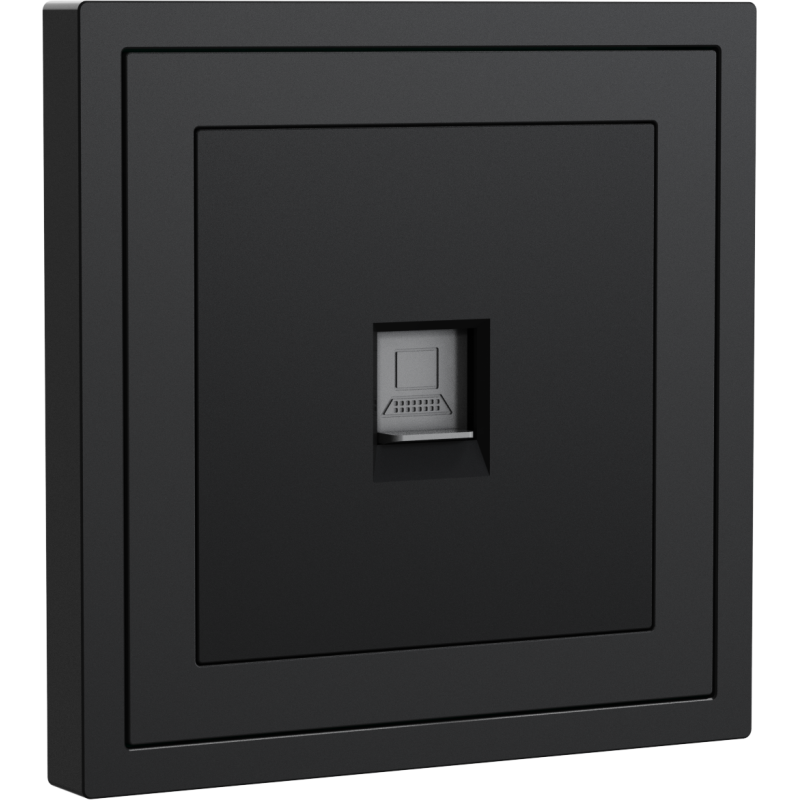 Xelent Series 1 Port Ethernet Wall Jack - Charcoal Gray