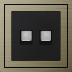 Xelent Series 2 Ports Ethernet Wall Jack Brushed Aluminium - Antique Bronze