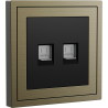 Xelent Series 2 Ports Ethernet Wall Jack Brushed Aluminium - Antique Bronze