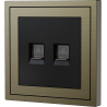 Xelent Series 2 Ports Ethernet Wall Jack Brushed Aluminium - Antique Bronze