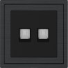 Xelent Series 2 Ports Ethernet Wall Jack Brushed Aluminium - Black