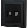 Xelent Series 2 Ports Ethernet Wall Jack Brushed Aluminium - Black