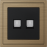 Xelent Series 2 Ports Ethernet Wall Jack Brushed Aluminium - Brass