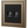 Xelent Series 2 Ports Ethernet Wall Jack Brushed Aluminium - Brass