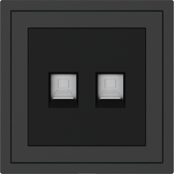 Xelent Series 2 Ports Ethernet Wall Jack - Charcoal Gray
